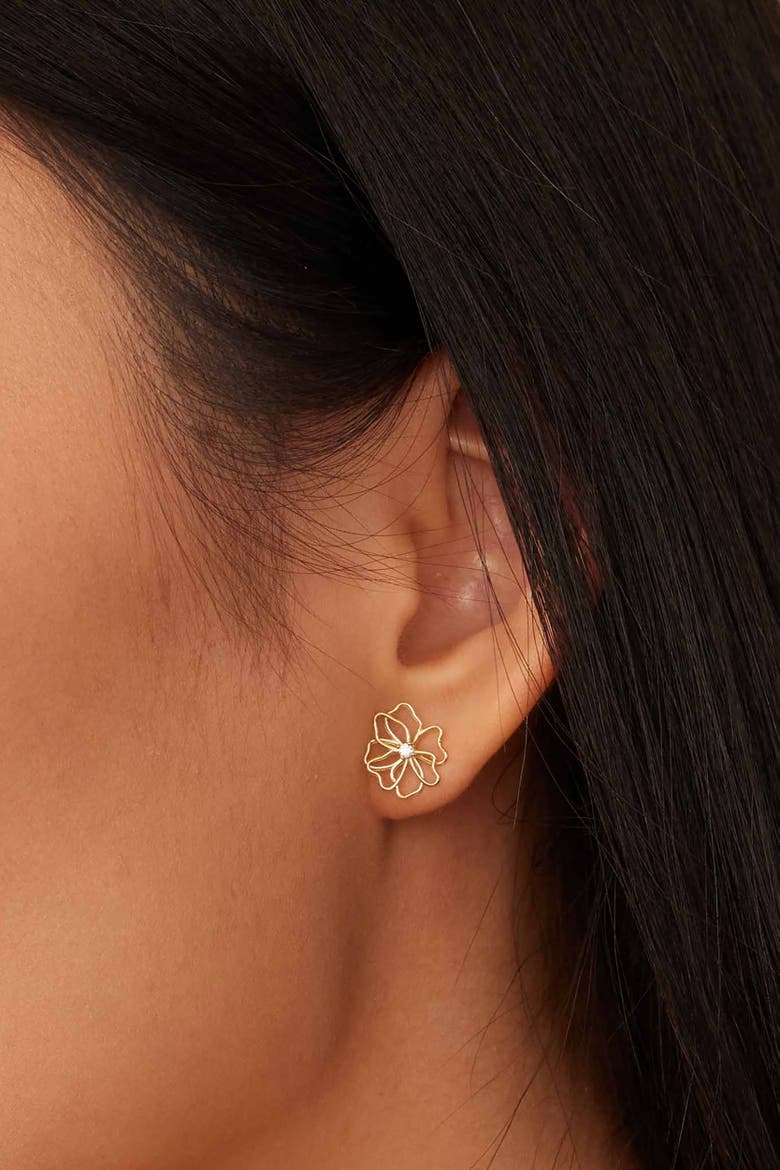14K Yellow Gold Full Bloom Studs, Alternate, color, Yellow Gold