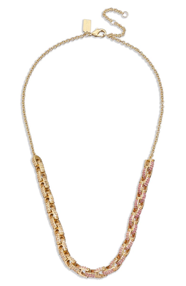 COACH Pavé C-Link Frontal Necklace, Alternate, color, 