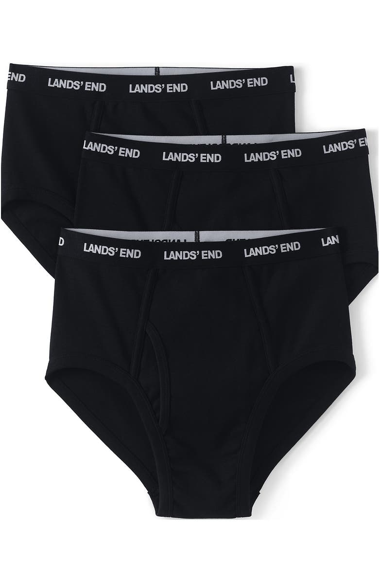 Lands' End Knit Briefs 3 Pack, Alternate, color, Black
