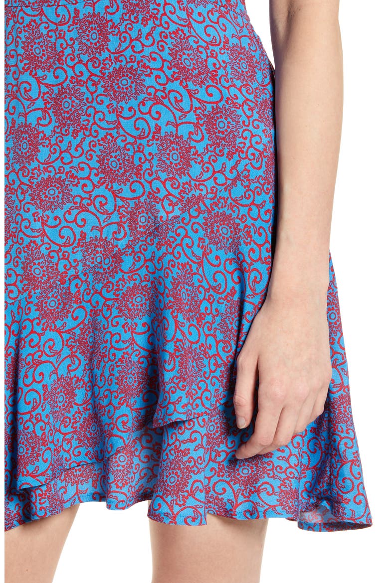 Eliat Print Ruffle Hem Dress, Alternate, color, AZURE NAV
