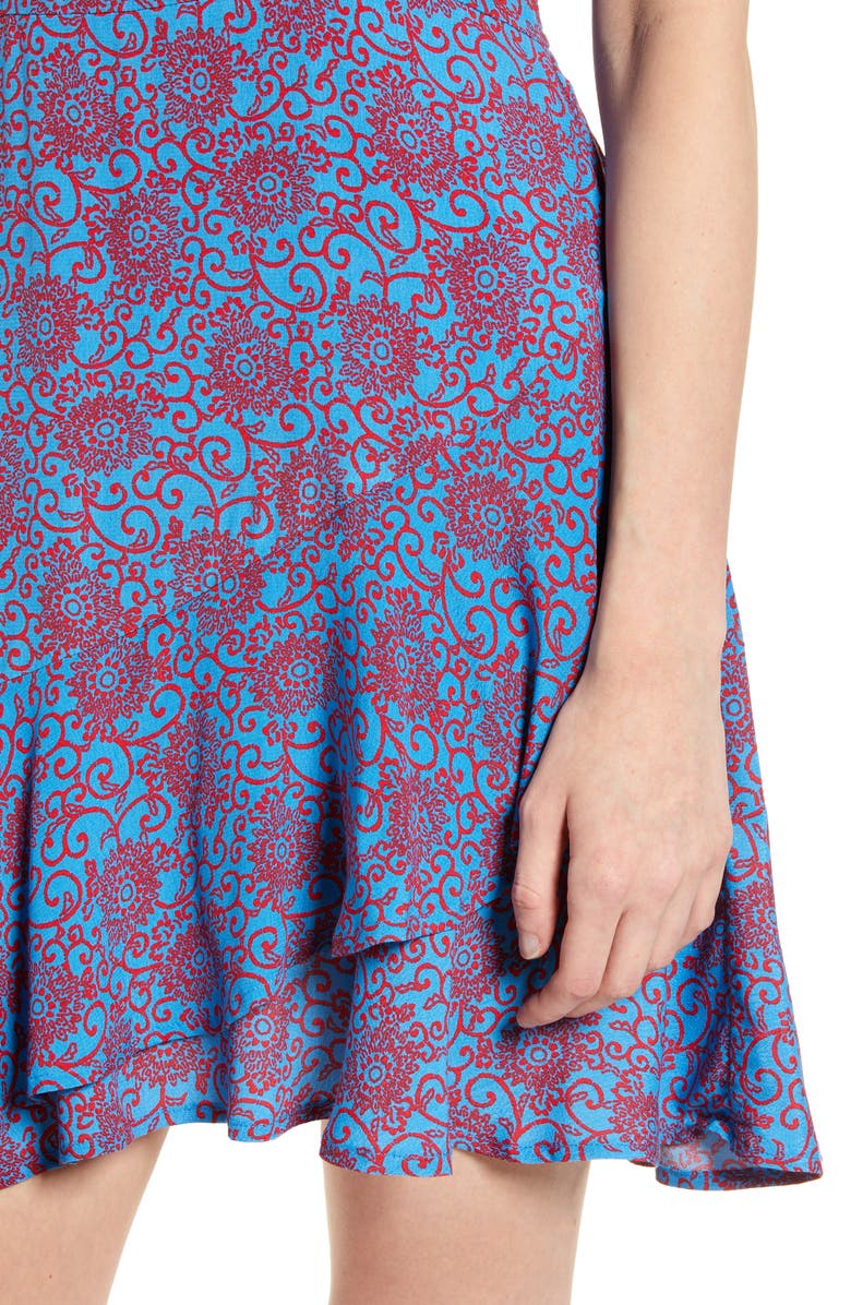 Band of Gypsies Eliat Print Ruffle Hem Dress, Alternate, color,