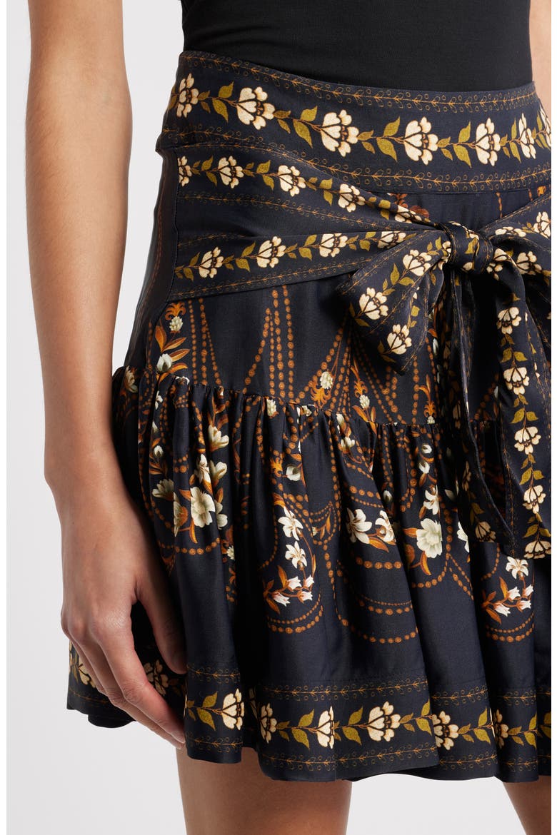 Garden Silhouette Miniskirt, Alternate, color, BLACK