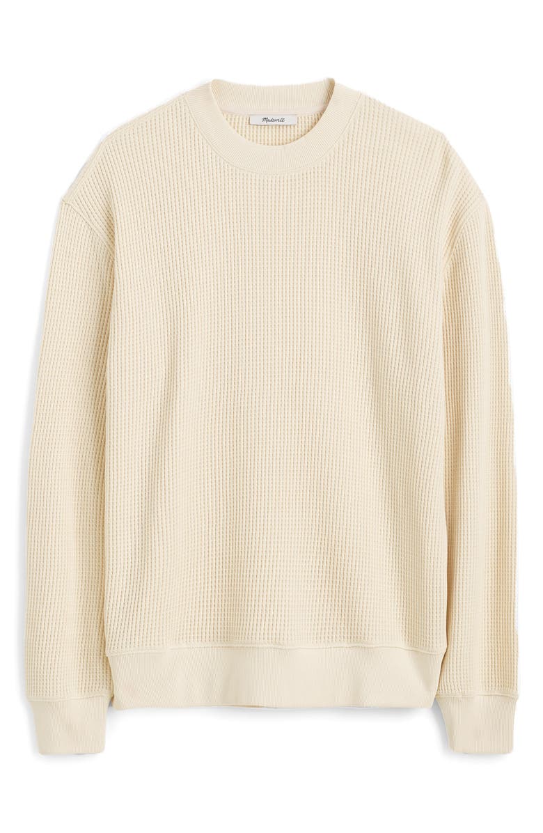 Madewell Waffle Sweatshirt, Alternate, color, Antique Cream
