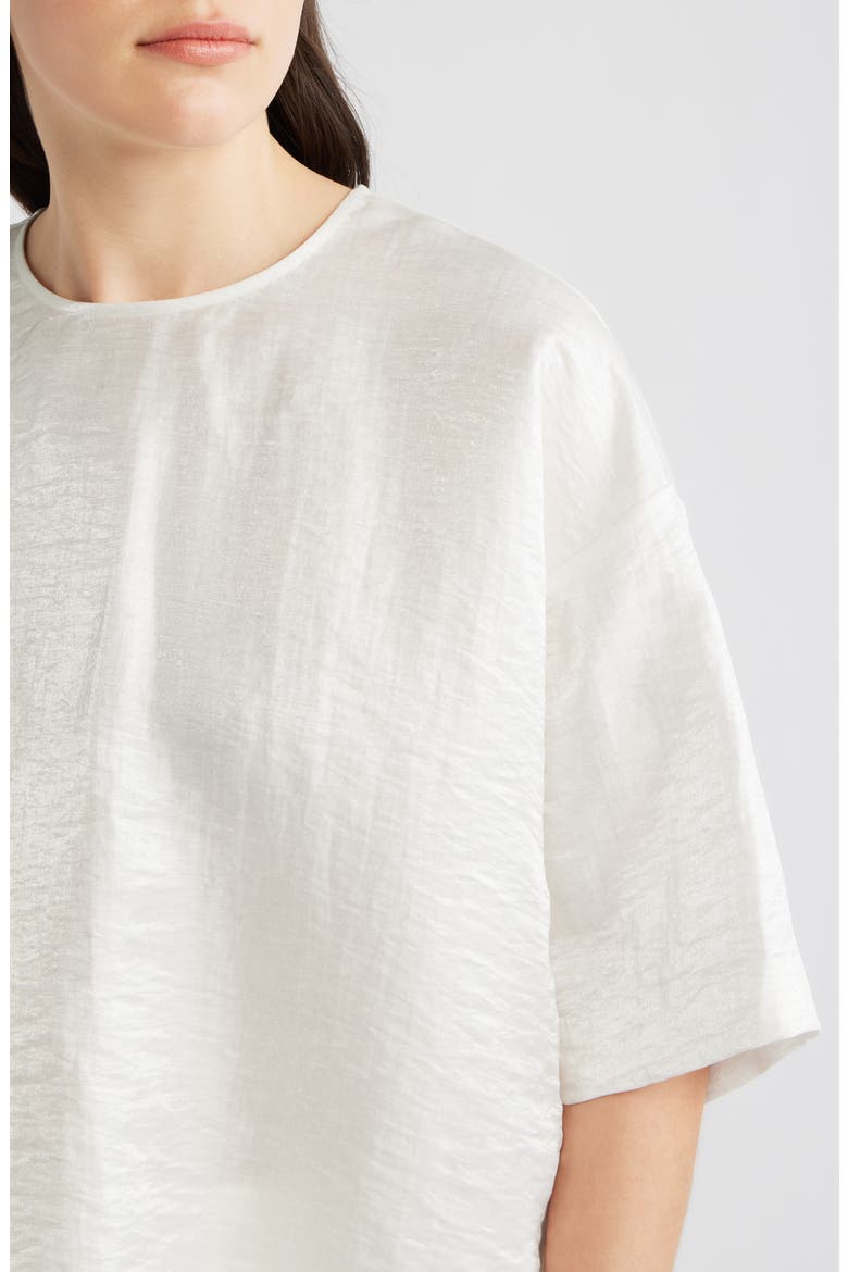 Bacres Linen Blend Metallic Top, Alternate, color, SOFT CREAM