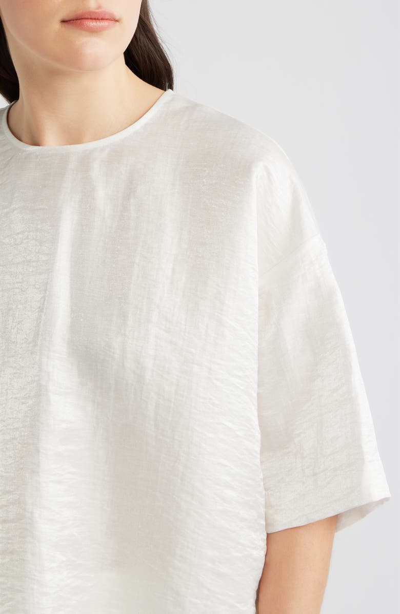 BOSS Bacres Linen Blend Metallic Top, Alternate, color, Soft Cream