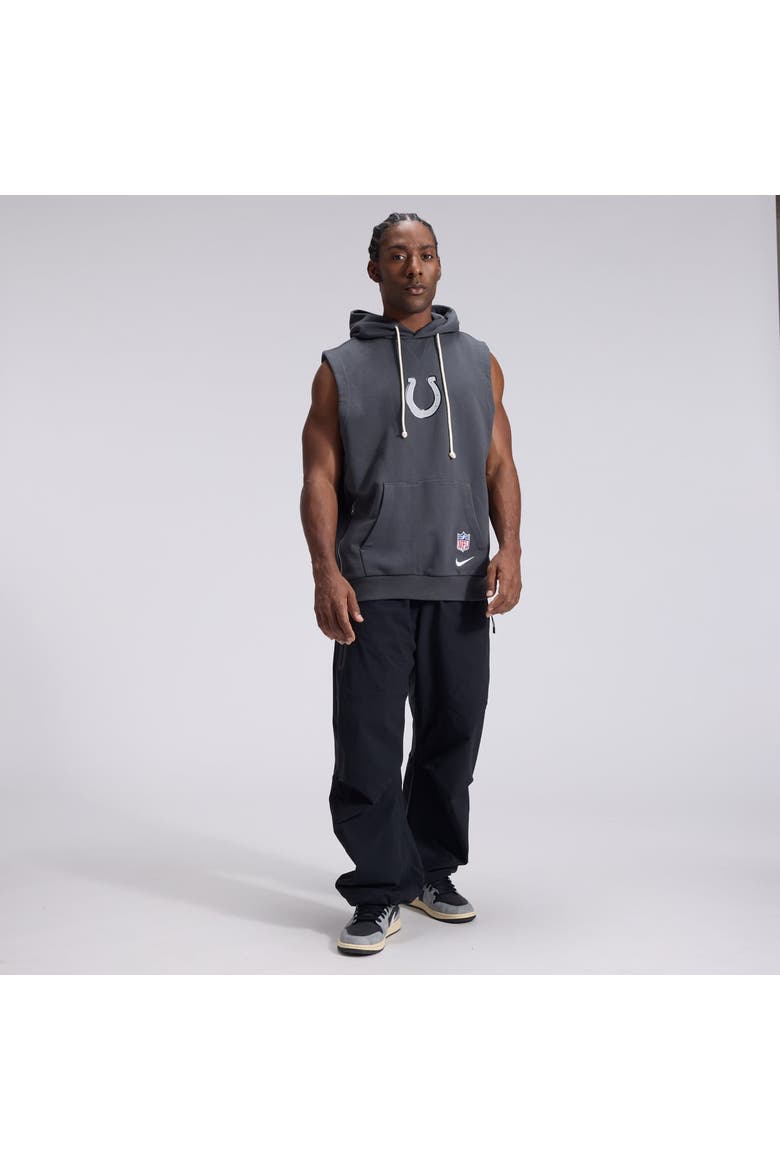 Men's Nike  Anthracite Indianapolis Colts 2026 Rivalries Collection Sideline Sleeveless Fleece Hoodie, Alternate, color, Anthracite