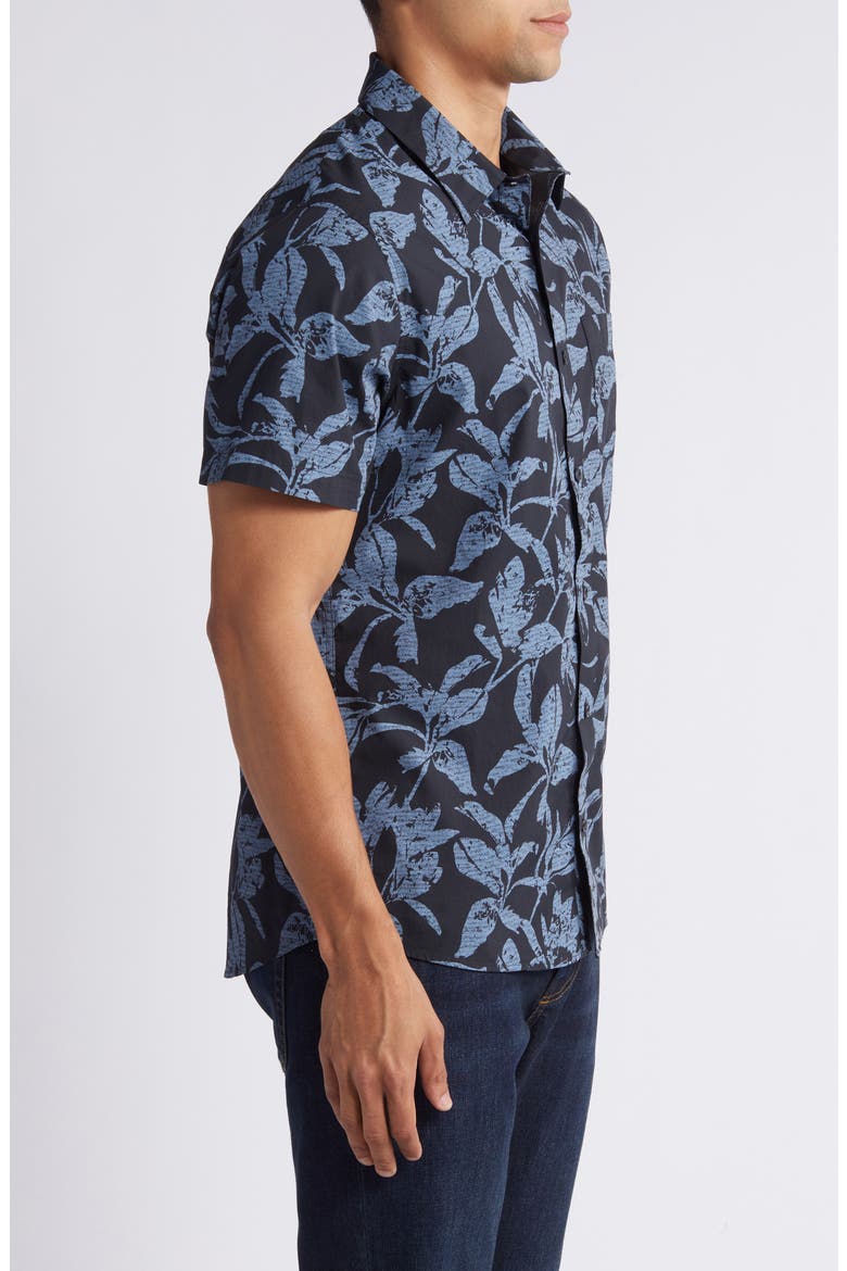 Photo Finish Short Sleeve Button-Up Shirt, Alternate, color, BLACK