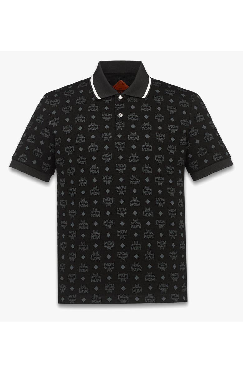 MCM Monogram Jacquard Polo Shirt, Main, color, Black