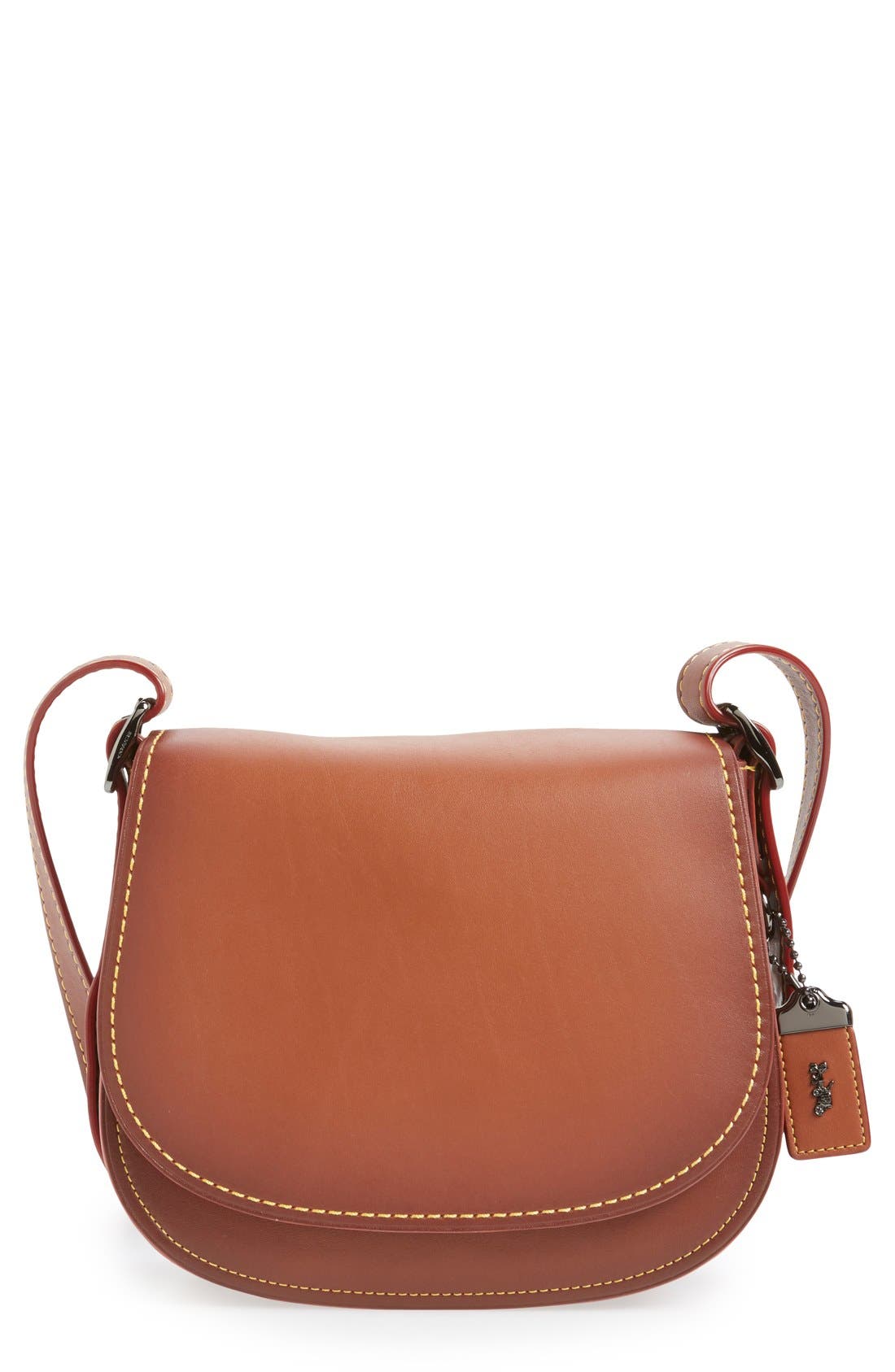 COACH 1941 '23' Leather Saddle Bag, Main, color, 