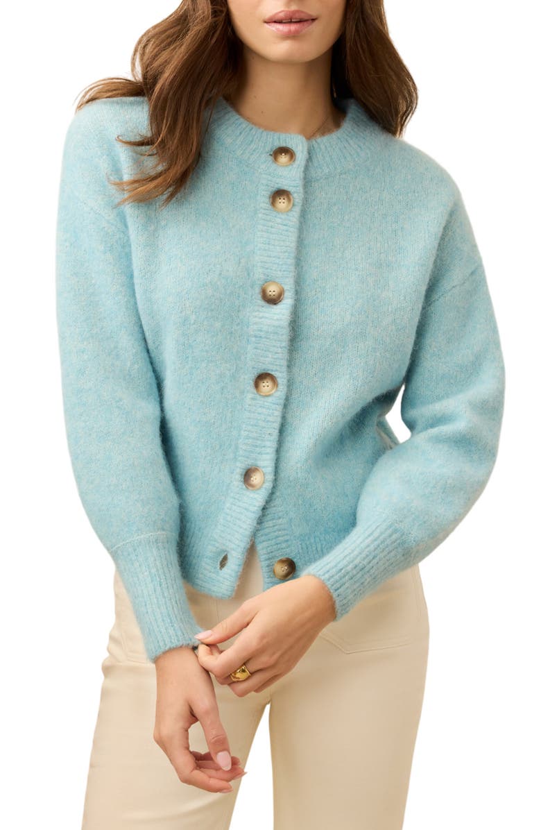 Faherty Alpine Cozy Cardigan, Main, color, Lake Blue