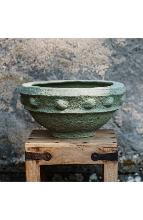 Vietri Casa Sage Green Short Planter In Green