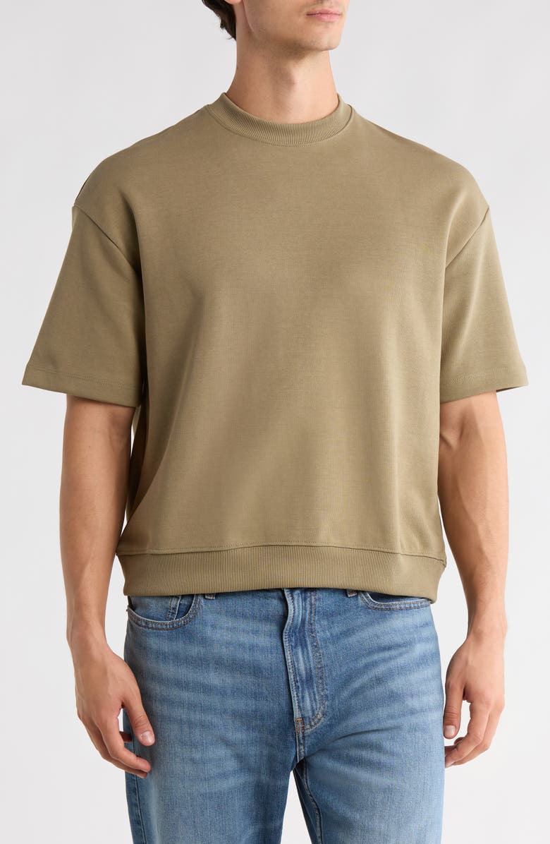 DENIM AND FLOWER Coord Short Sleeve T-Shirt, Main, color, Mid Green