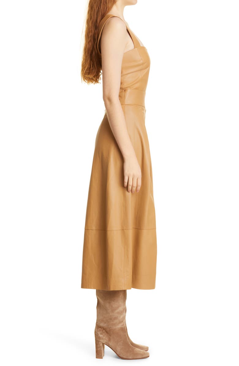 Vince Belted Leather Tank Midi Dress, Alternate, color, 