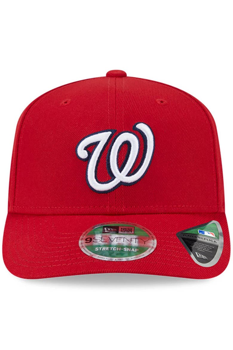 Men's New Era  Red Washington Nationals Player Replica 9SEVENTY Adjustable Hat, Alternate, color, Red