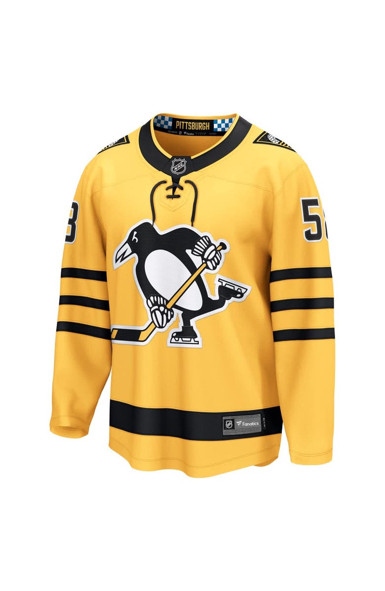 FANATICS Men's Fanatics Kris Letang Gold Pittsburgh Penguins Alternate Breakaway Player Jersey, Alternate, color, Gold
