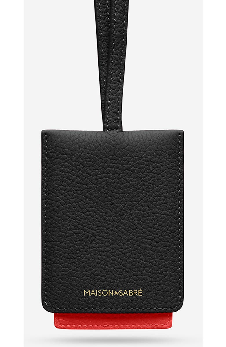 MAISON de SABRÉ Leather ID Lanyard, Main, color, Rouge Noir