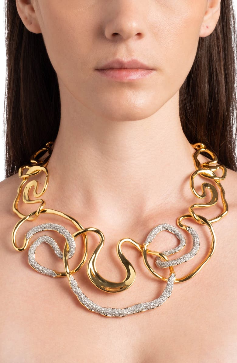 Alexis Bittar Solanales Crystal Intertwined Collar Necklace, Alternate, color, Crystals