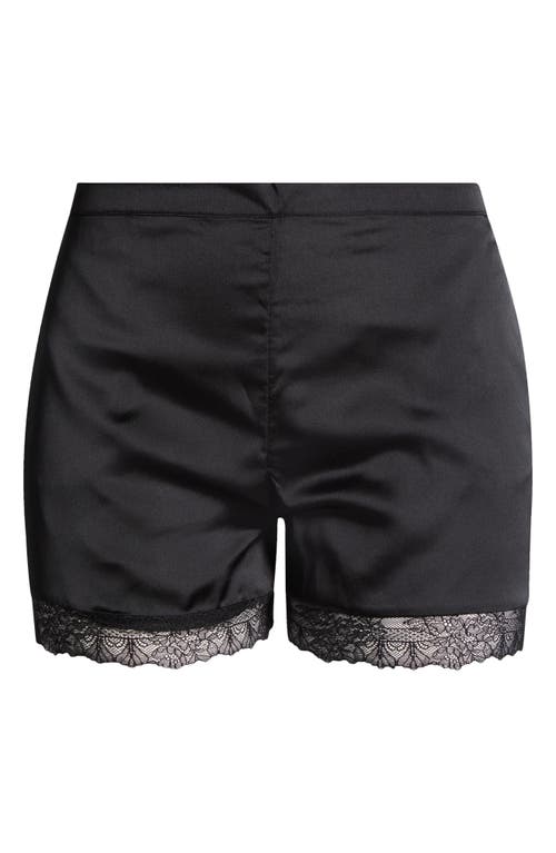 Etam Sentiment Lace Trim Satin Pajama Shorts