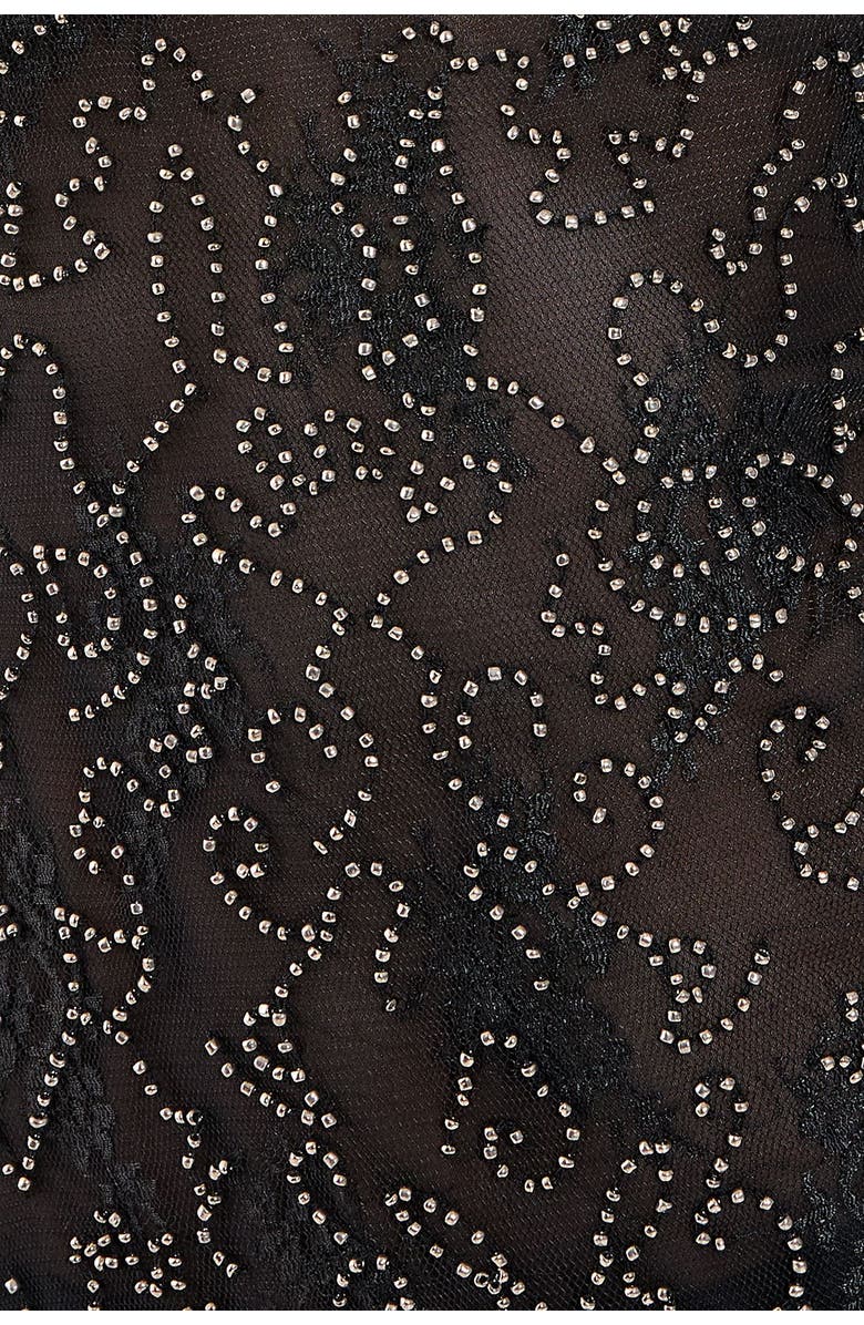 NASTY GAL Hand Embellished Lace Mini Dress, Alternate, color, Black