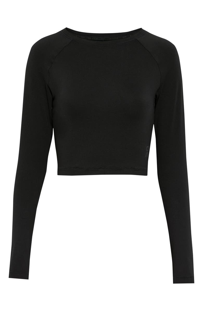 On Studio Long Sleeve Crop Top, Alternate, color, Black