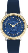 Versace V-Dollar Leather Strap Watch, 37mm