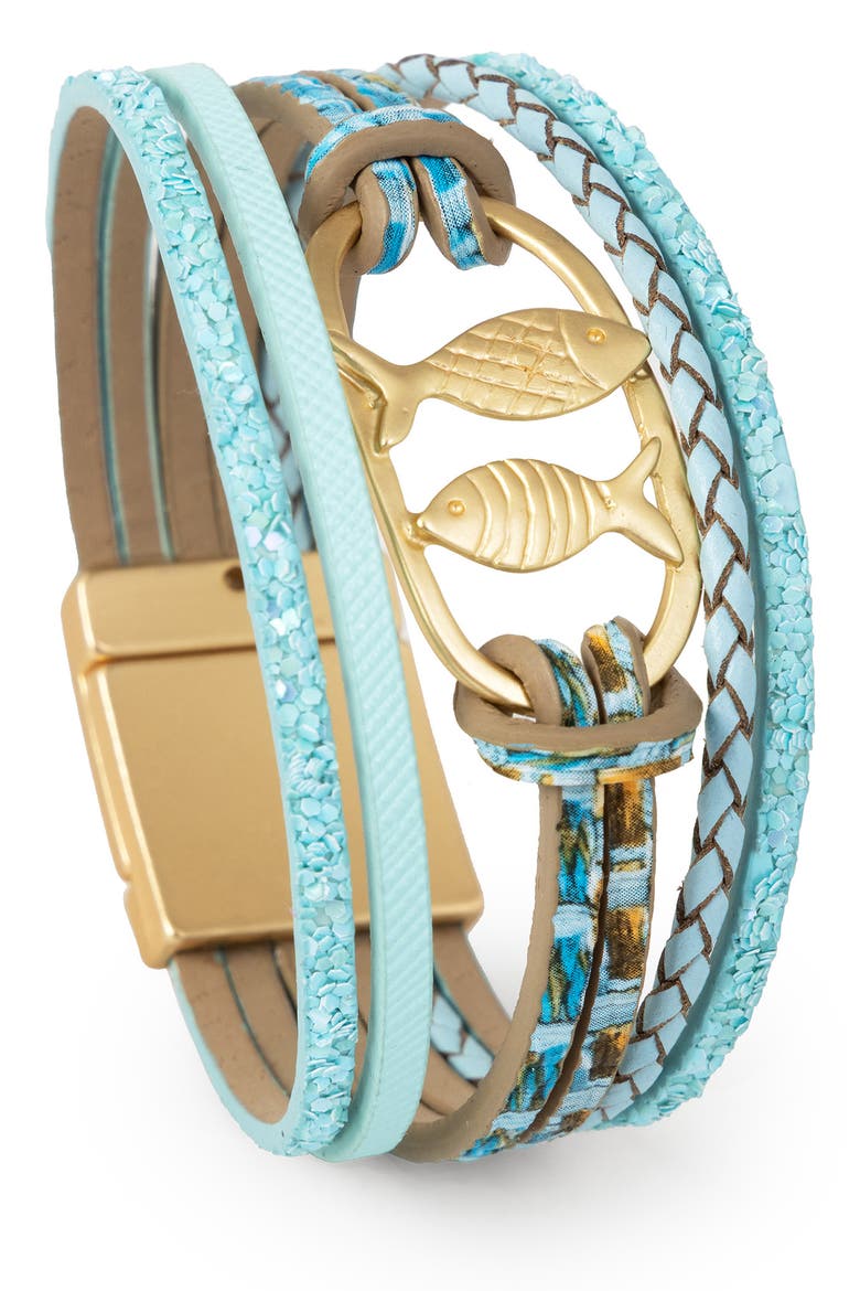 Fish Multistrand Bracelet, Main, color, TURQUOISE