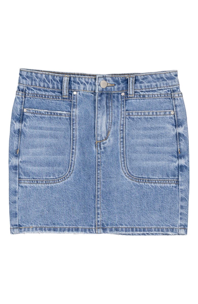 Joe's Jeans Kids' Front Yoke Denim Miniskirt, Main, color, Medium Wash