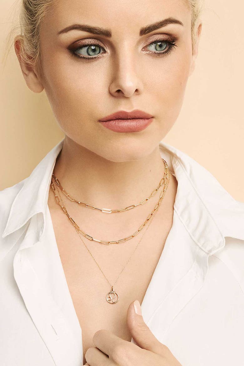 18K Gold Venice Link Paperclip Necklace, Alternate, color, Yellow Gold