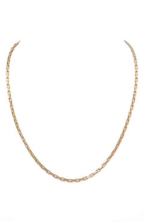 14K Gold Box Chain Necklace