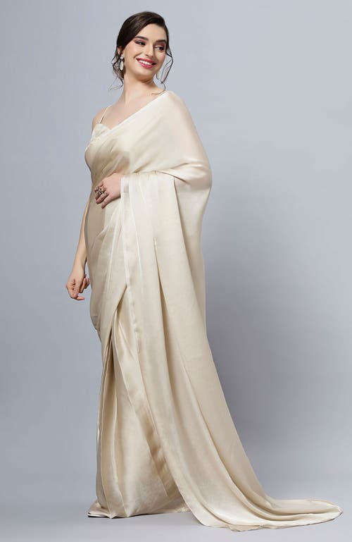 ONE MINUTE SAREE® ONE MINUTE SAREE® TIA TAN MONOCHROME SATIN READY TO WEAR ONE MINUTE SAREE 