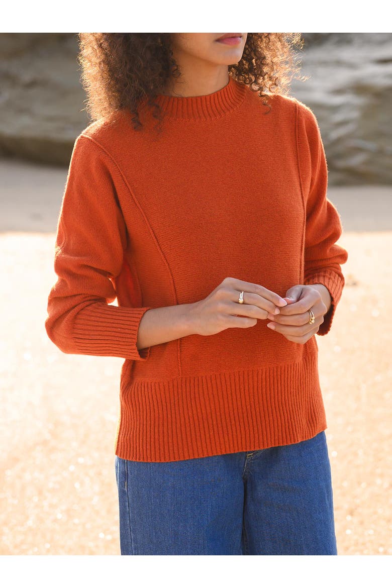 Exposed Seam Sweater, Alternate, color, BURNT ORANGE