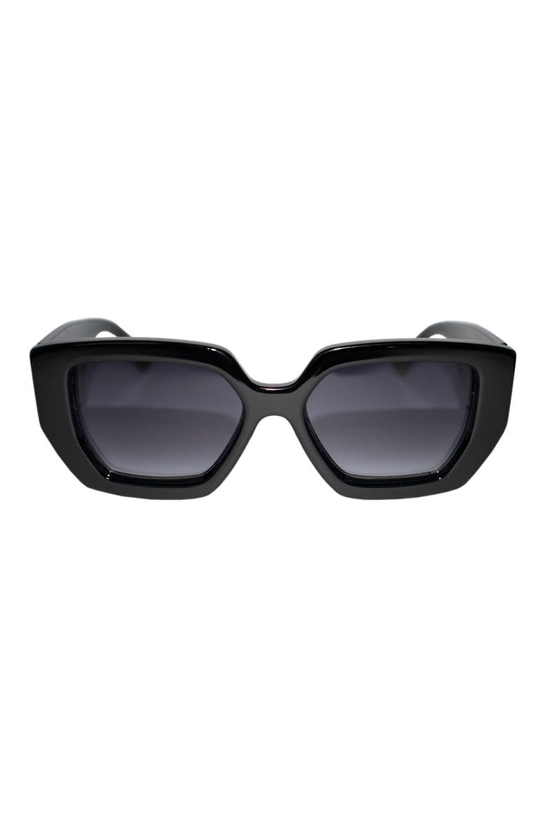 Rue 67mm Polarized Square Sunglasses, Main, color, BLACK/ BLACK