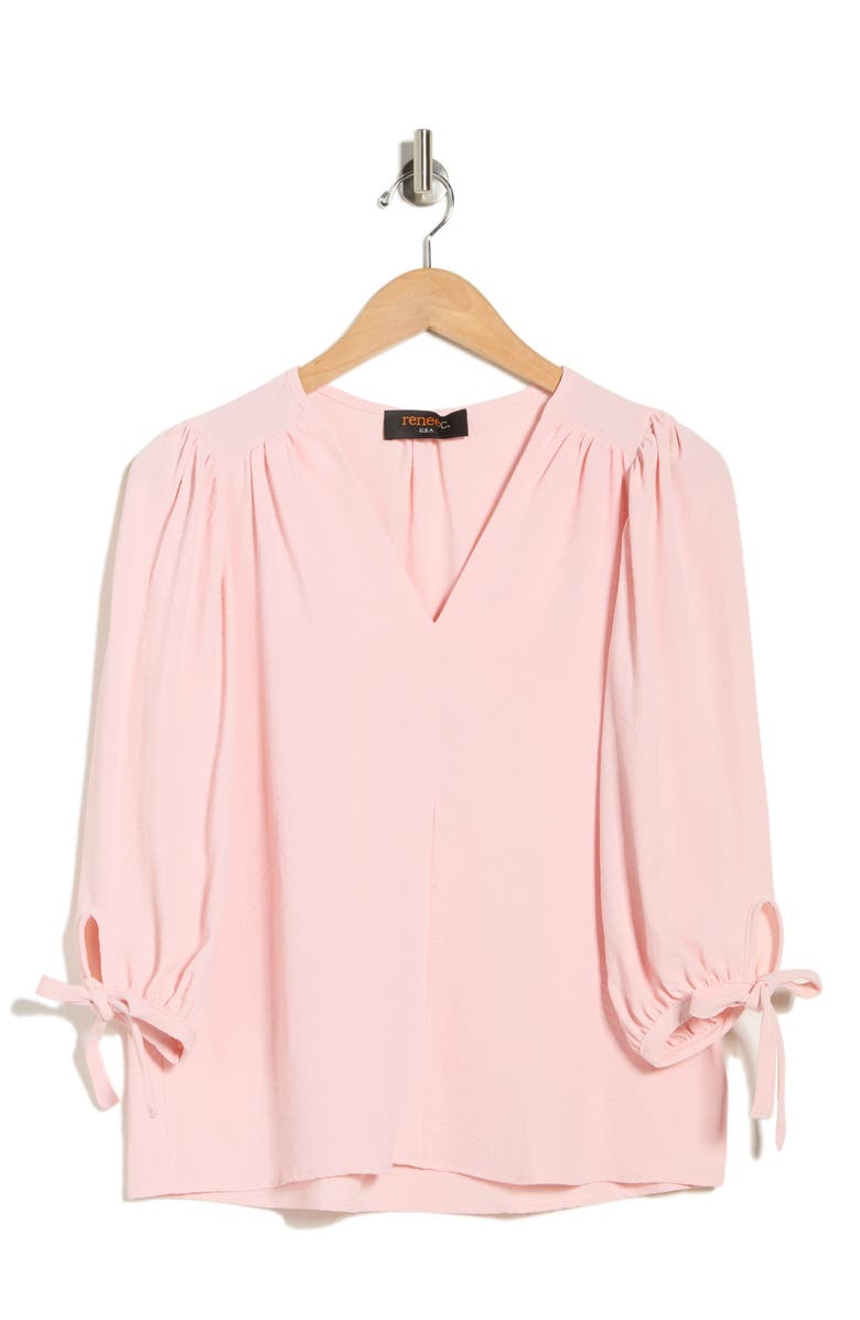 Renee C Ditsy Puff Sleeve Blouse, Alternate, color, Pink