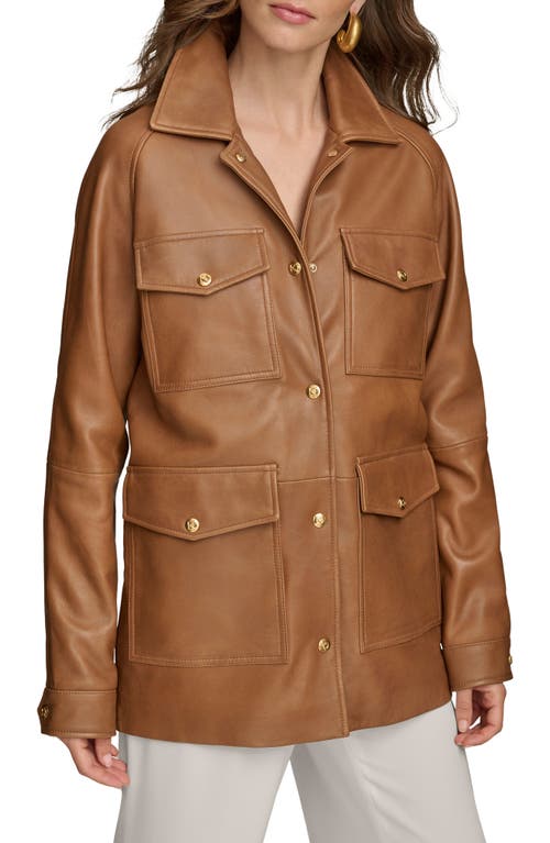 DONNA KARAN DONNA KARAN NEW YORK LEATHER FIELD JACKET