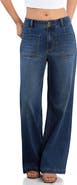 HINT OF BLU Patch Pocket Wide Leg Jeans