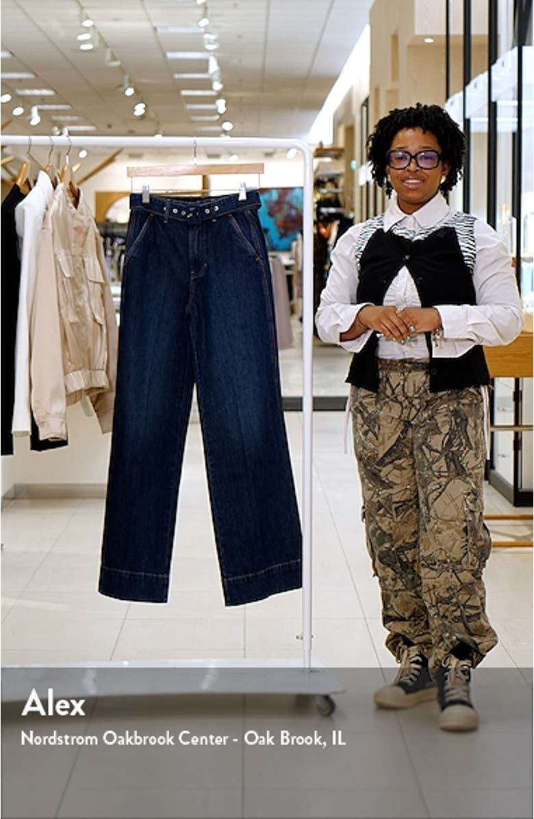 Taylor Belted High Waist Wide Leg Jeans, sales video thumbnail