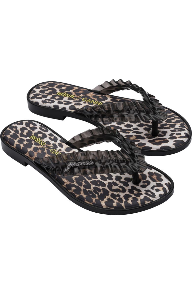 Melissa x Ganni Slim Flip Flop, Main, color, Black