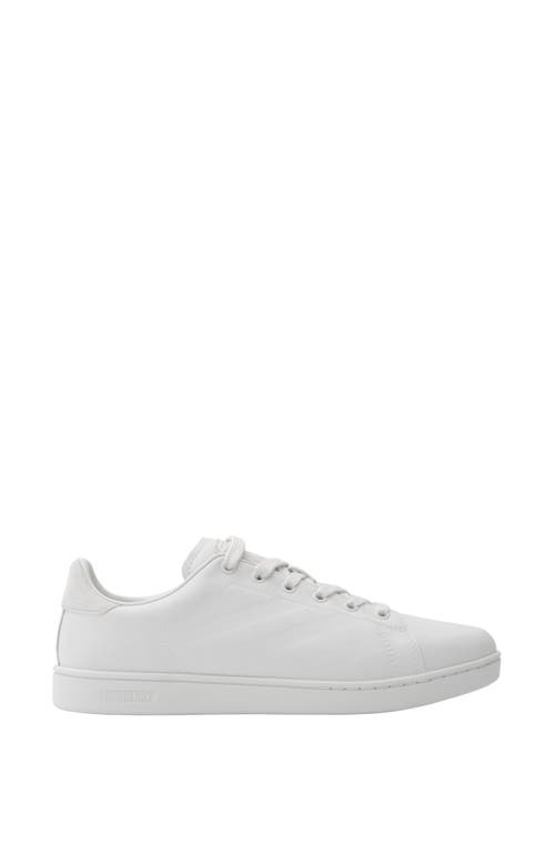 Burberry Embossed Check Leather Set Sneakers In White