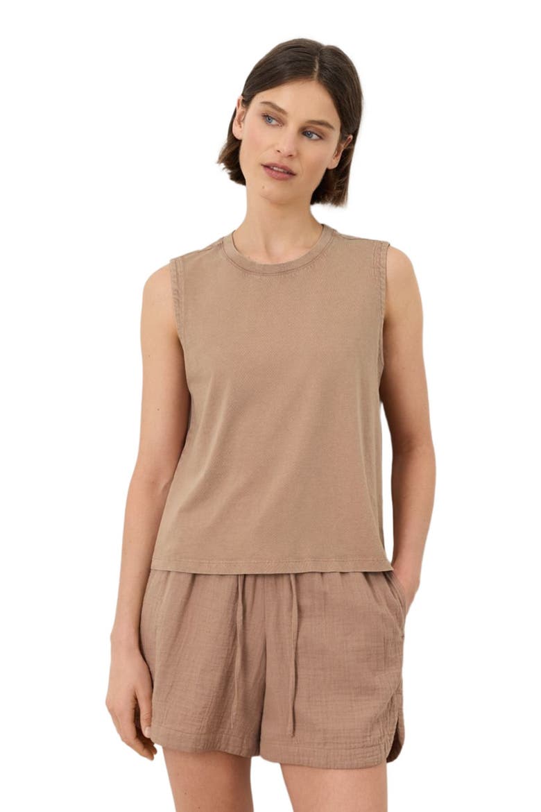 Organic Cotton Vintage Jersey Relaxed Tank, Alternate, color, Washed Driftwood Brown