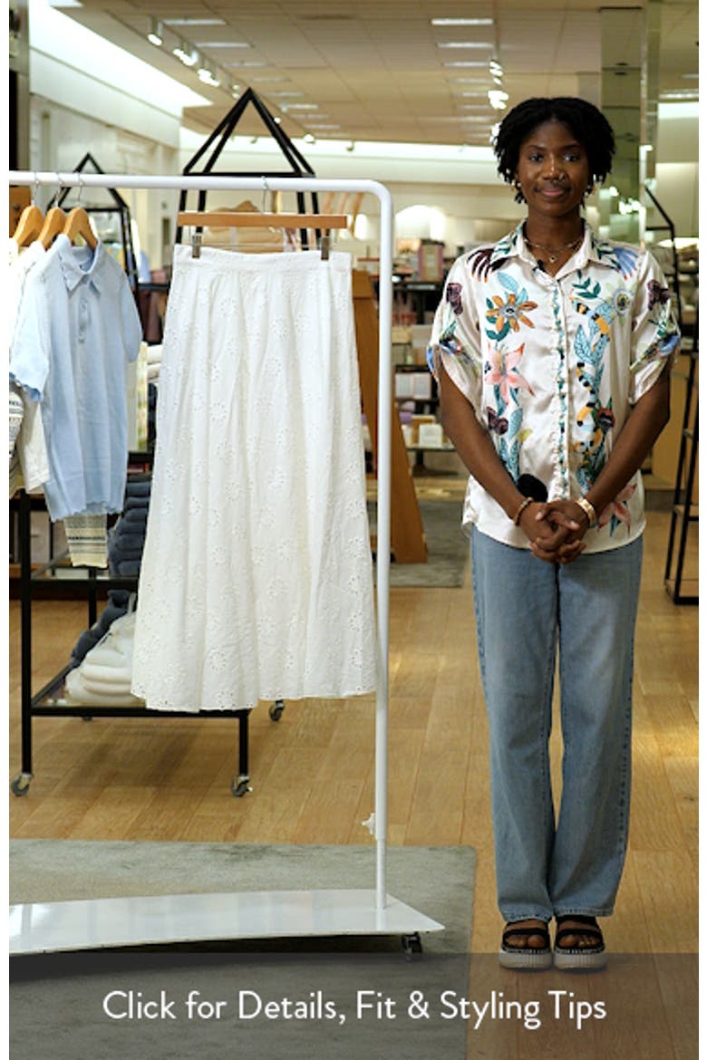 Varia Eyelet Cotton Maxi Skirt video