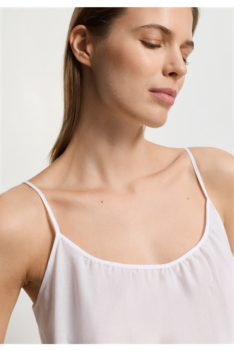Lumi Scalloped Cotton Chemise, Alternate, color, White