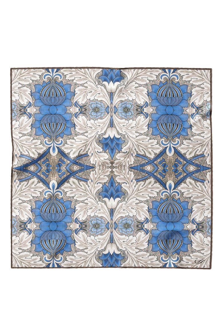 Londra - Silk Pocket Square for Men, Main, color, Blue and Tan
