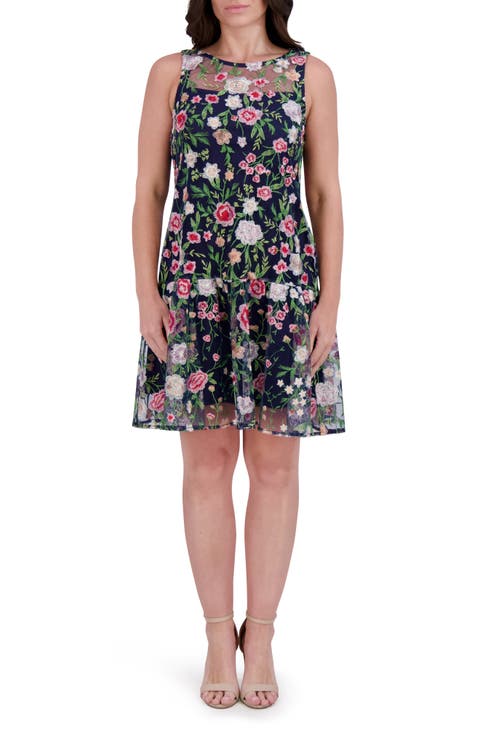 Embroidered Sleeveless Dress