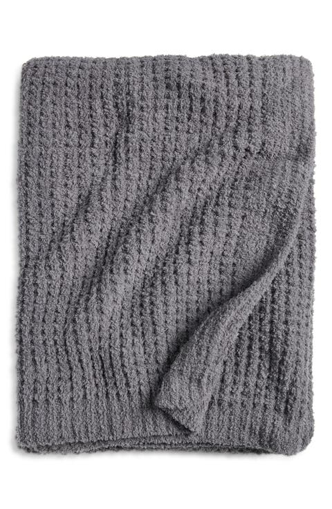 Feather Waffle Knit Throw