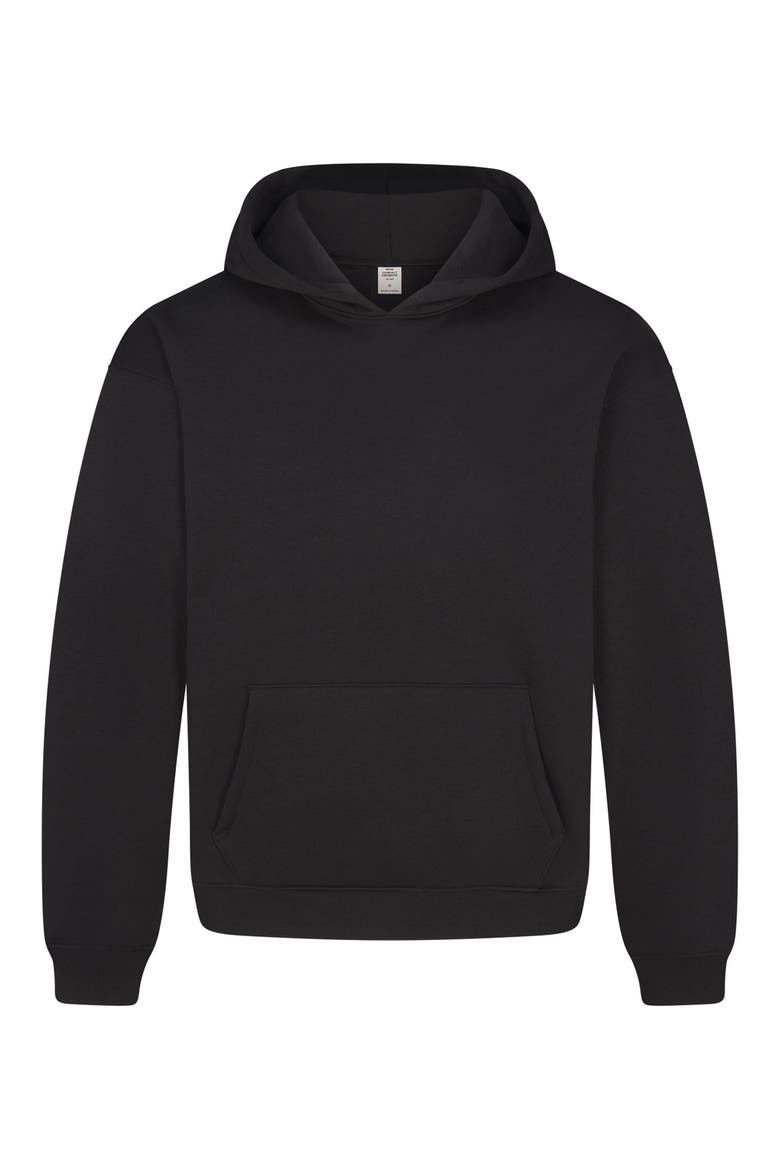 FLEECE LOUNGE RELAXED HOODIE, Alternate, color, WASHED ONYX