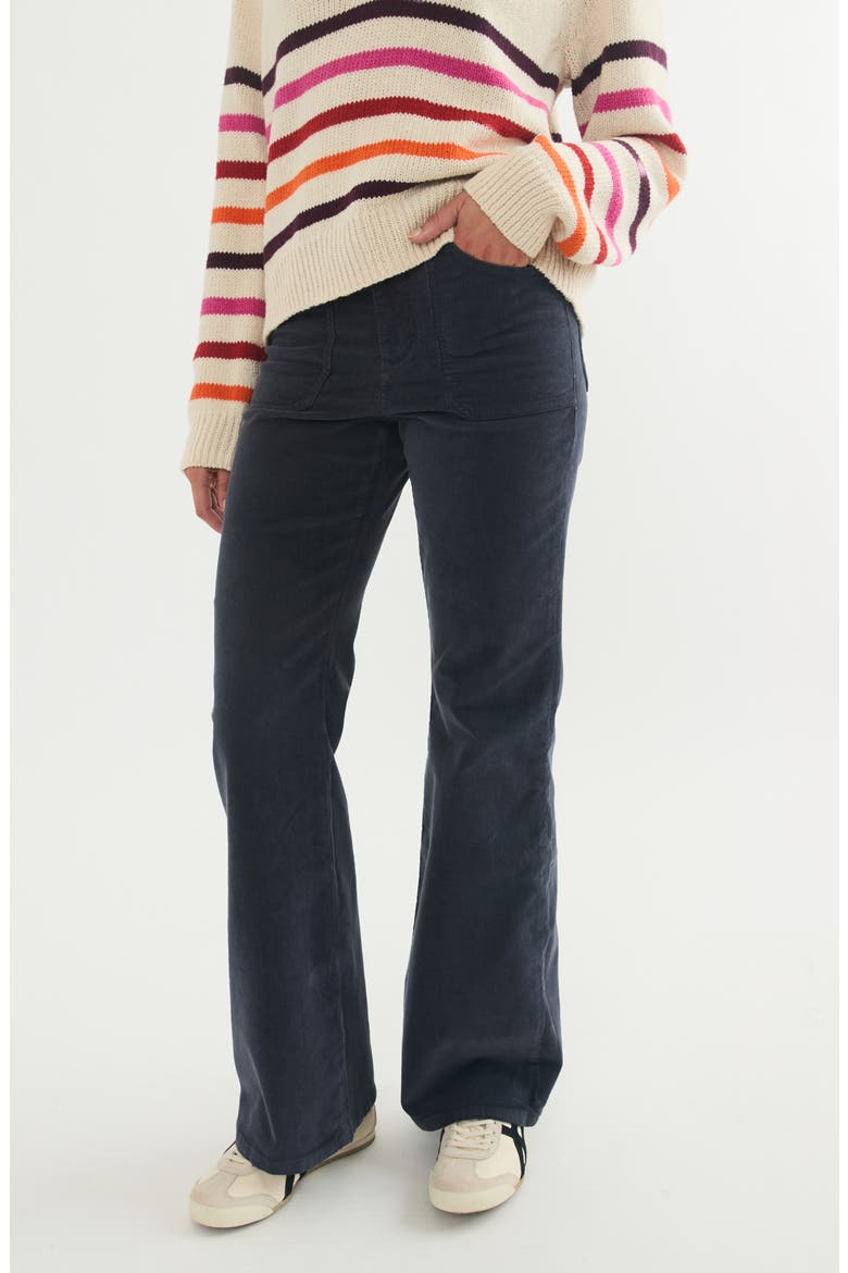 Bridget High Waist Corduroy Flare Pants, Alternate, color, INDIA INK