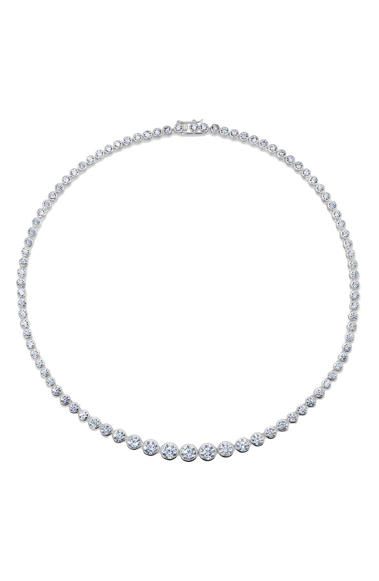 Crislu Graduated Bezel Necklace, Main, color,