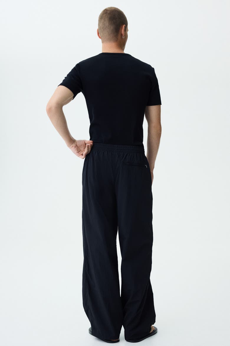 Loose-fit Nylon Track Pants, Alternate, color, Black