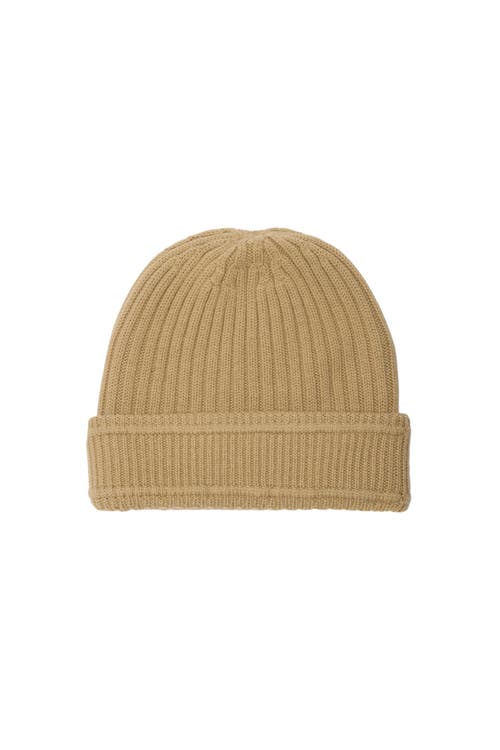 Burberry Logo Wool Beanie In Sand