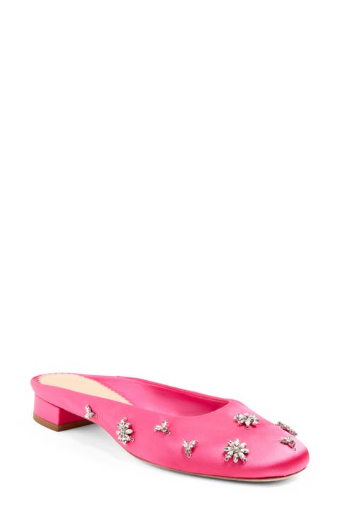 Callie Crystal Embellished Satin Mule (Women)